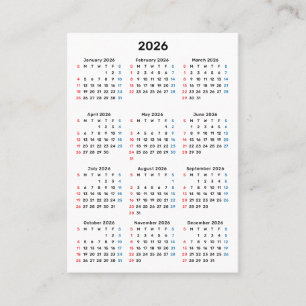 2026 söndagskalender Tack för köpet Visitkort