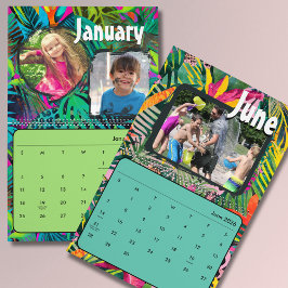 2026 Söt tropisk färgrik anpassade fotovägg Kalender