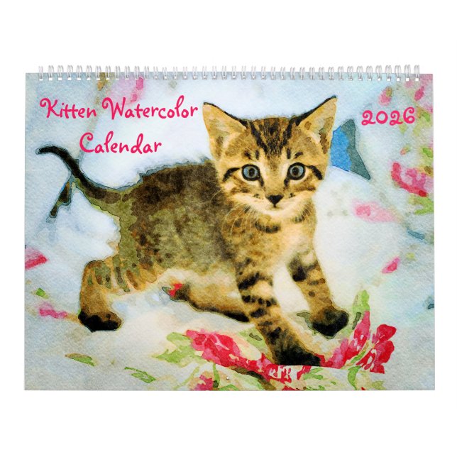 2026 söta kattungar present för kattälskare Kittie Kalender (Omslag)