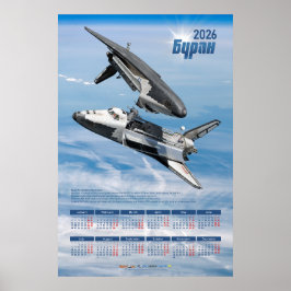 2026 Sovjetisk Buran-Rymdfärjemöteskalender Poster