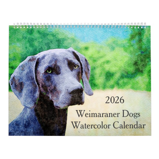 2026 Spöklik Weimaraner Hundägare Älskarpresent Kalender (Omslag)
