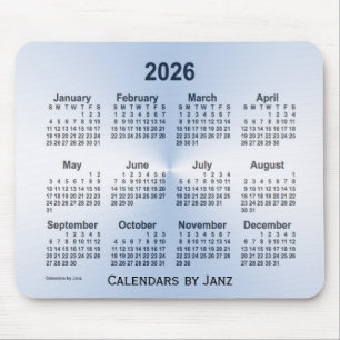 2026 Stålblå kalender av Janz Mouse Pad Musmatta