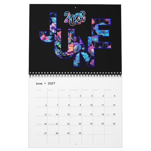 2026 Starta år BRIGHT med denna elektriska glöd Kalender (Jun 2027)