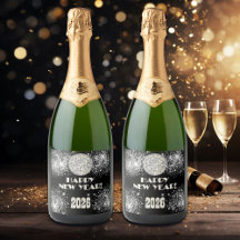 2026 Svart Silver Glitter Nyårsfirande