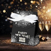 2026 Svart Silver Glitter Nyårsfirande