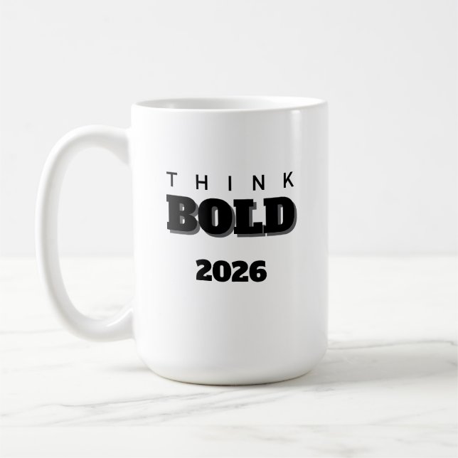 2026 tell u think bold Mug Kaffemugg (Vänster)