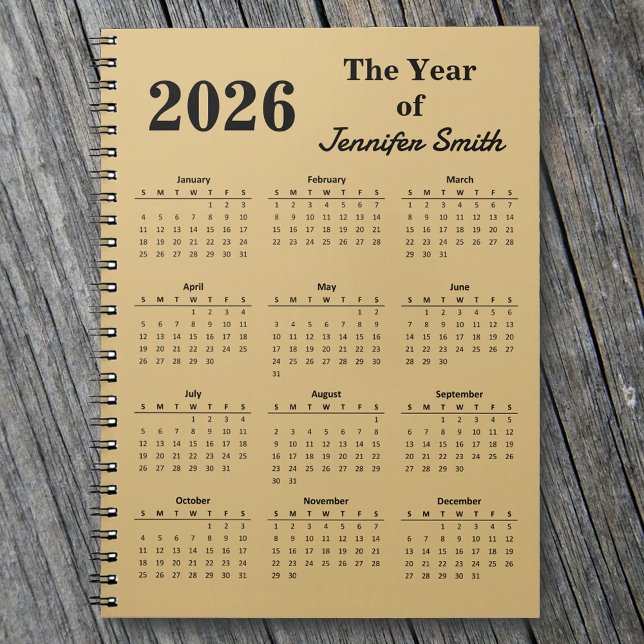 2026 The Year of [Your Name} Personalized Notebook Anteckningsbok (Skapare uppladdad)
