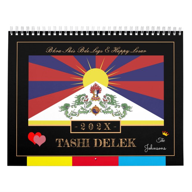 2026 Tibetansk advokat och Tashi Delek - nytt år/T Kalender (Omslag)