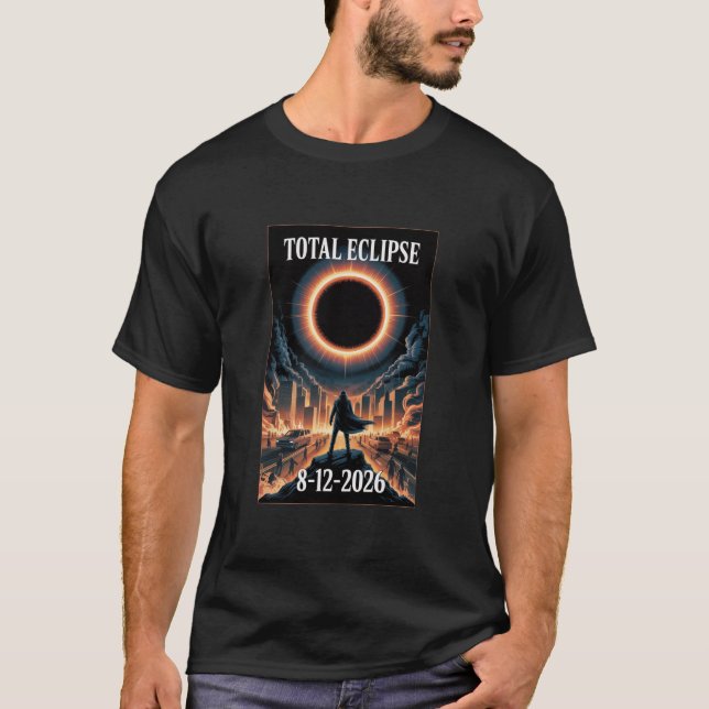 2026 Total Eclipse Tröja Augusti Solär Event T-shi (Framsida)
