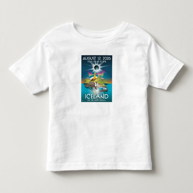 2026 total förmörkelse i Island - t-shirt (Framsida)