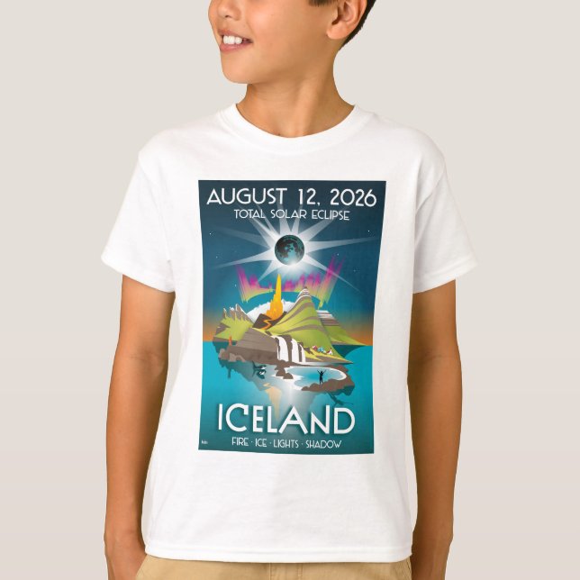 2026 total förmörkelse i Island - T-Shirt (Framsida)