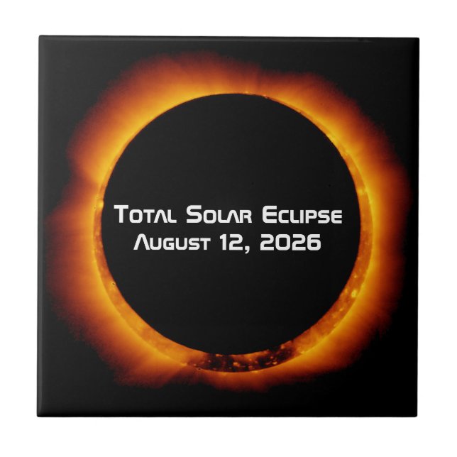 2026 Total Solar Eclipse Kakelplatta (Framsidan)