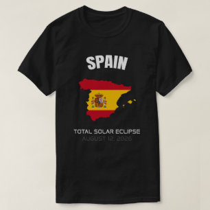 2026 Total Solar Eclipse Spain Flagga T-Shirt