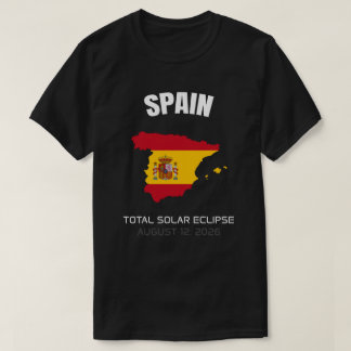 2026 Total Solar Eclipse Spain Flagga T-Shirt