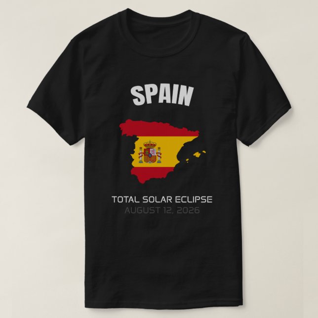 2026 Total Solar Eclipse Spain Flagga T-Shirt (Design framsida)