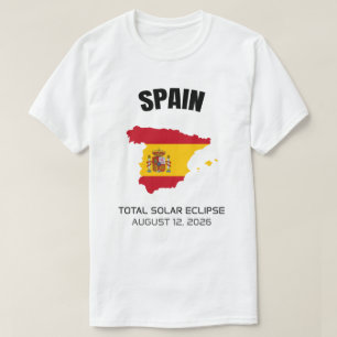 2026 Total Solar Eclipse Spain Flagga T-Shirt