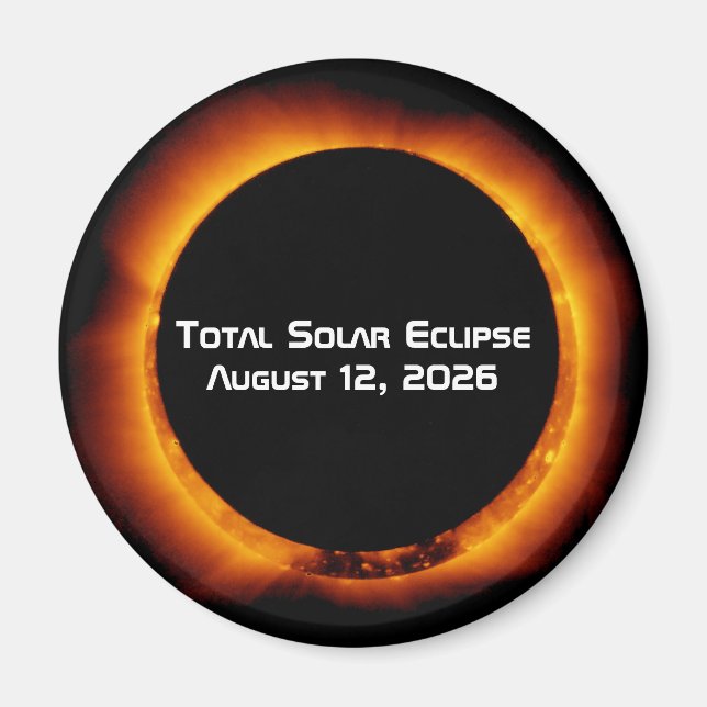 2026 Total solförmörkelse Magnet (Framsidan)