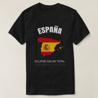 2026 Totalt Solar Eclipse España Flagga T-Shirt