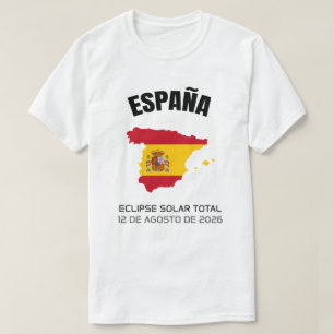 2026 Totalt Solar Eclipse España Flagga T-Shirt