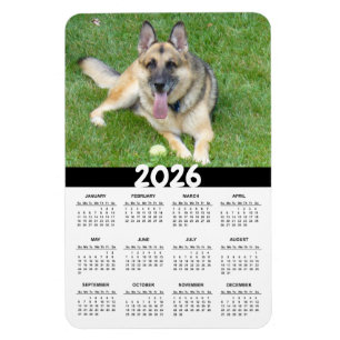 2026 Tysk Shepherd Hund Calendar Magnet
