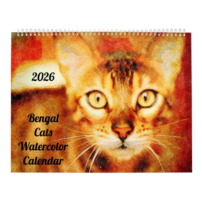 2026 Underbar Bengalkatt Ägare Älskar Present Kalender (Omslag)