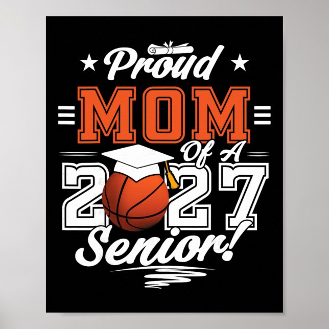 2026 Utexaminerad Stolt Mamma Till En Basketboll S Poster (Framsidan)