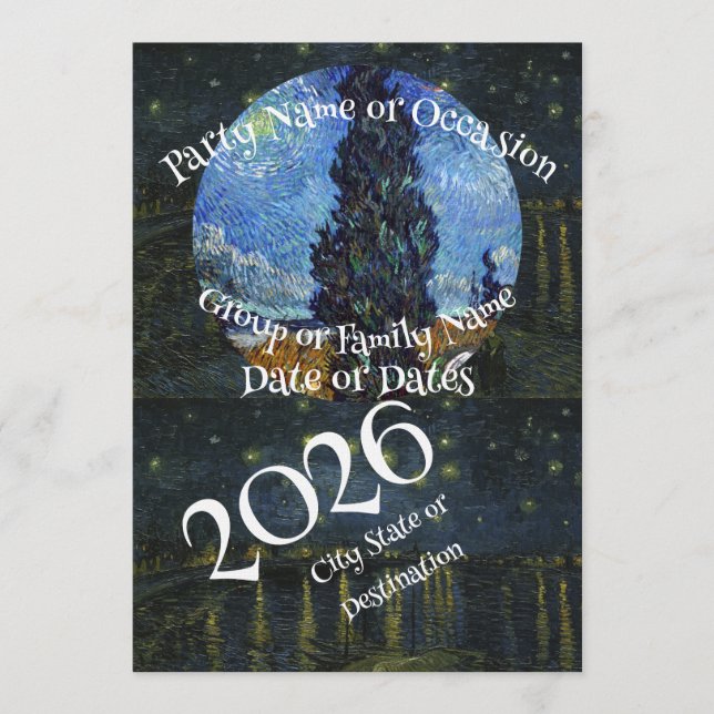 2026 Vacation Trip Tour Road Dinner Wine Ship Date Inbjudningar (Framsida)