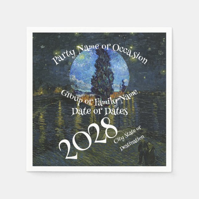 2026 Vacation Trip Tour Road Dinner Wine Ship Date Pappersservett (Framsidan)