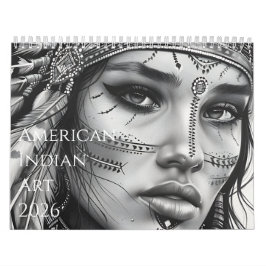 2026 Vacker amerikansk indiankonst Kalender