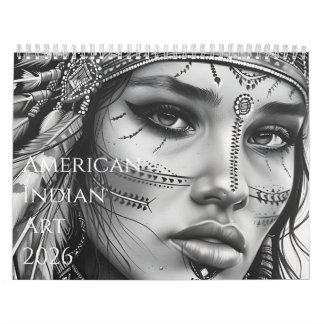 2026 Vacker amerikansk indiankonst Kalender