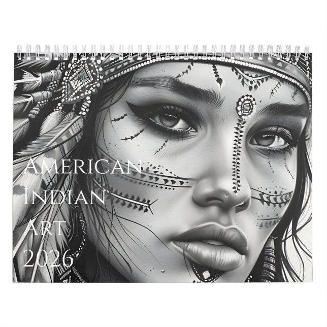 2026 Vacker amerikansk indiankonst Kalender (Omslag)