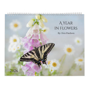 2026 Väggkalender med blomfotografi Kalender