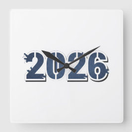 2026 VÄGGKLocka 27,31 cm, Fyrkantig Akryl