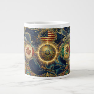 2026 Värdnationer USA Mexiko Kanada Fotboll Jumbo Mugg