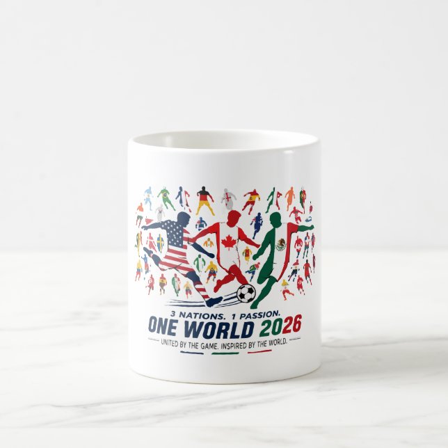 2026 Världens fotbollsenhet: 3 nationer 1 passion Kaffemugg (Center)