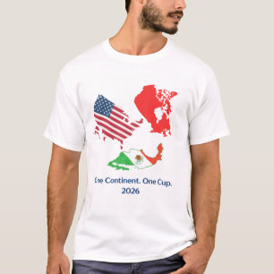 2026 Världscupkartdesign: USA, Kanada, Mexiko T Shirt