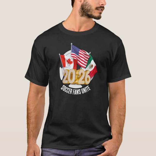 2026 VÄRLDSFOTBOLLSFANS FÖRENAS Fotboll  T Shirt (Framsida)