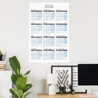 2026 Vertikal Årskalender Affisch