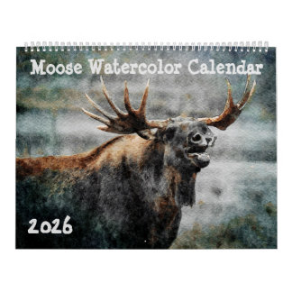 2026 Vildälg Vattenfärg Målning Vilda Djur Konst Kalender