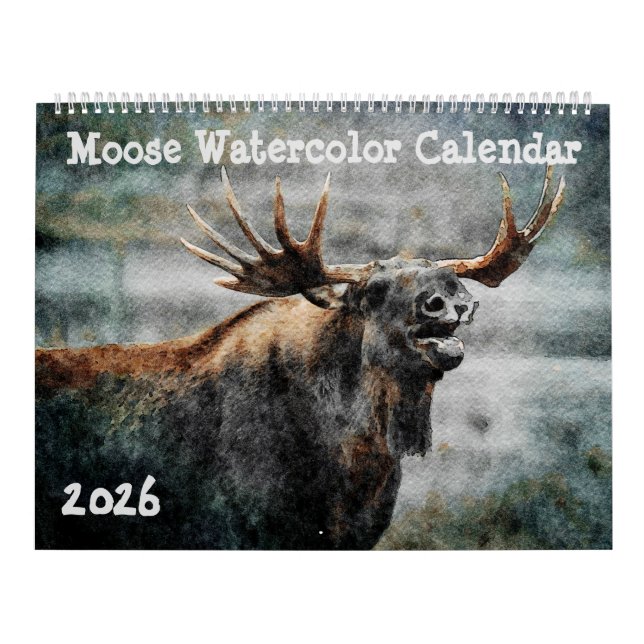 2026 Vildälg Vattenfärg Målning Vilda Djur Konst Kalender (Omslag)