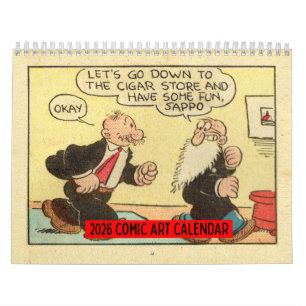 2026 Vintage Comic Art Väggkalender Kalender