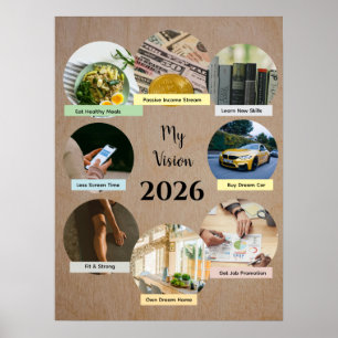 2026 Vision med 8 Flytande Fotocirklar Poster