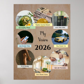 2026 Vision med 8 Flytande Fotocirklar Poster