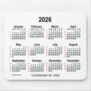 2026 Vit kalender 52 veckor från Janz Musmatta
