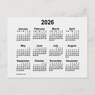 2026 Vit Rök Mini Kalender av Janz Vykort