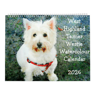 2026 West Highland Terrier Dogs Westie Lover Gift Kalender