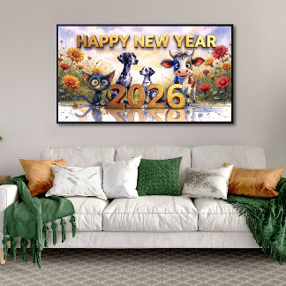 2026 Whimsical Djur Print/Samsung Frame TV Konst Poster