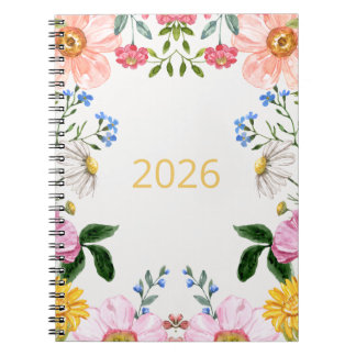2026 Whimsical Wildblommor bärbar dator Anteckningsbok