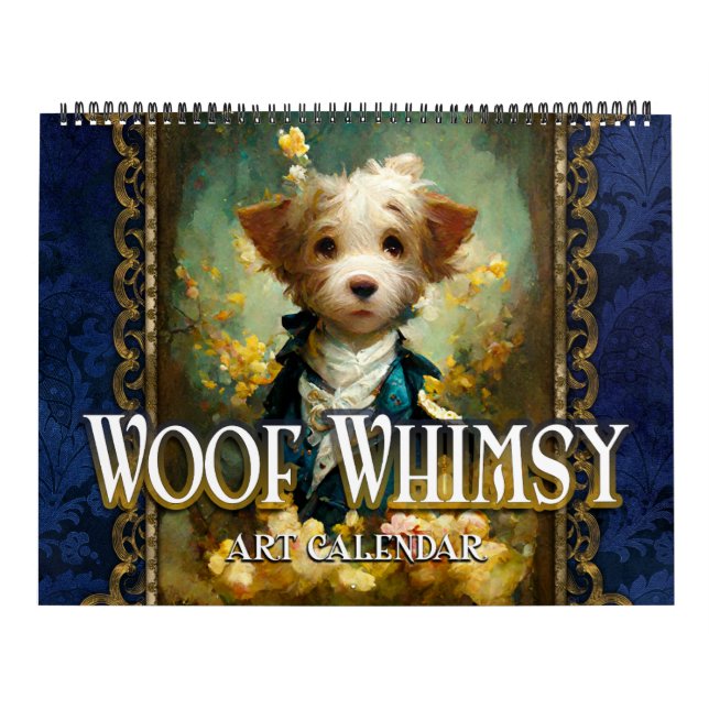 2026 Woof Stollig Surreal Fantasy Hund Porträtt Kalender (Omslag)