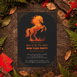 2026 Year of the Fire Horse Chinese Zodiac Party Inbjudningar